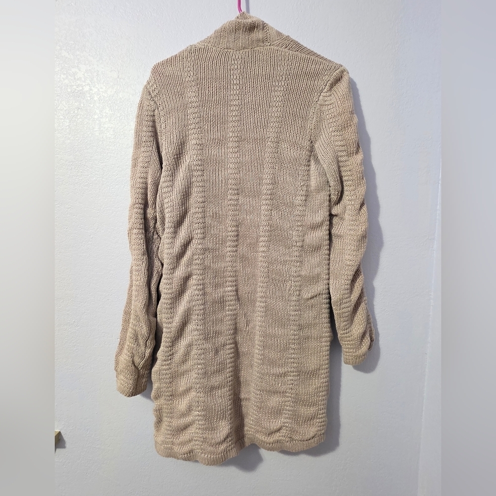 Helmut Lang 100%Linen Taupe Open-Front Cardigan - Picture 6 of 14